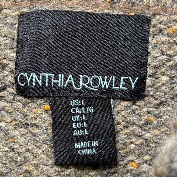 🌻 Cynthia Rowley Wool Blend Cowl Neck Kangaroo Pocket Sweater Women’s size Large - Picture 5 of 8